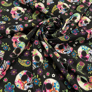 Skulls and Paisley design print on best quality of nylon spandex 4-way stretch 58/60”
