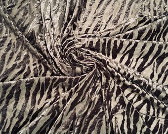 Exotic Tiger design silky burnout stretch velvet Black color 4-way stretch high quality fabrics 58/60” Sold by the YD. High quality fabrics