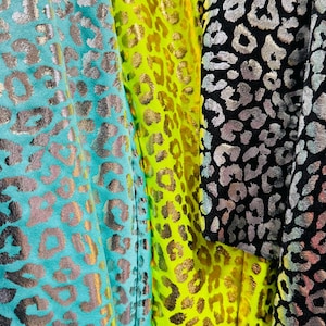 Cheetah Exotic animal design Iridescent hologram metallic nylon spandex 4-way stretch 58/60”