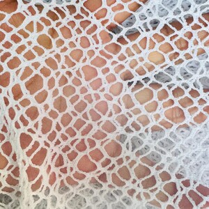 Spider Fishnet Design White Color Nylon Spandex 4-way Stretch 58/60 ...