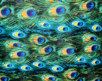 Peacock Luxury design print of great quality of nylon spandex 4-way stretch 58/60” Sold by the YD. Ships worldwide from Los Angeles Ca
