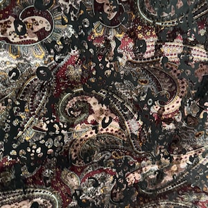 New Luxury Paisley design Burnout stretch velvet 4-way 58/60”  High Quality fabrics by EthanLASpandex