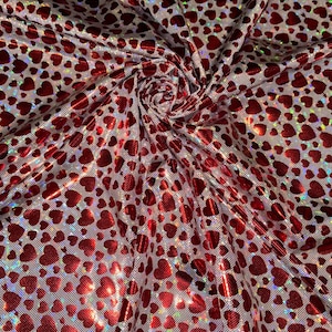 Valentine’s Day designs Hologram metallic shattered glass best quality of nylon spandex 4-way stretch 58/60” High Quality fabrics by AlexLA