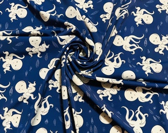 Baby octopus design print on best quality of nylon spandex 4-way stretch 58/60” Sold by the YD.