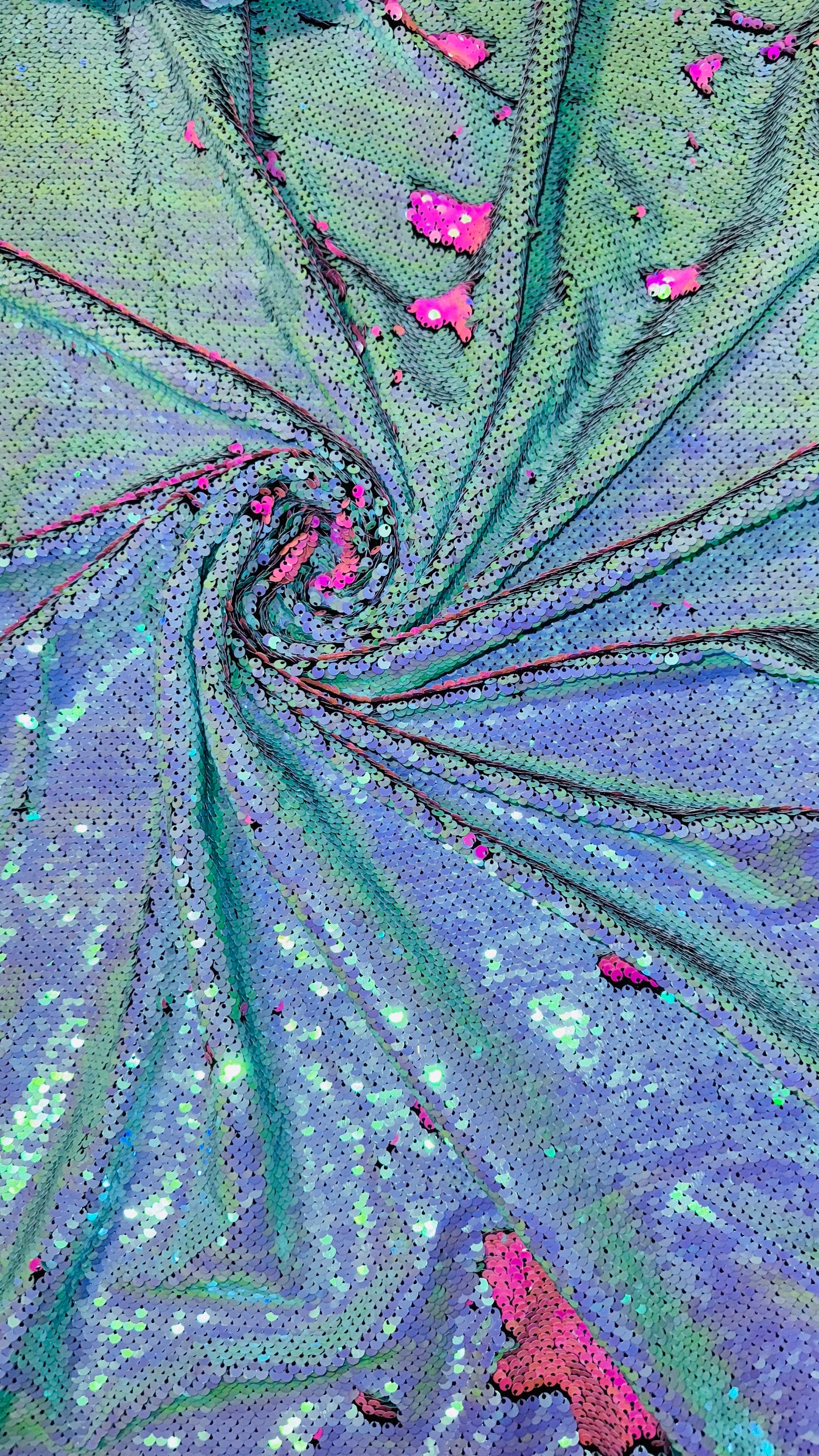 Reversible Sequin New Reversible Sequins Two Tone Iridescent Aqua/pink 2-way Stretch 58/ ...