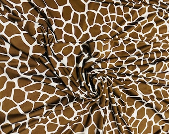 Giraffe design Exotic animal print on great quality of poly spandex 4-way stretch 58/60”