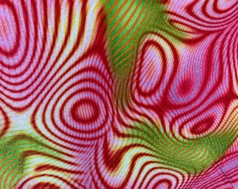 New modern abstract design print on great quality of stretch velvet 4-way stretch 58/60” Sold by the YD.