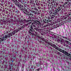 Valentine’s Day designs Hologram metallic shattered glass best quality of nylon spandex 4-way stretch 58/60” High Quality fabrics by AlexLA