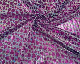 Valentijnsdagontwerpen Hologram metalen verbrijzeld glas beste kwaliteit nylon spandex 4-way stretch 58/60" Stoffen van hoge kwaliteit van AlexLA