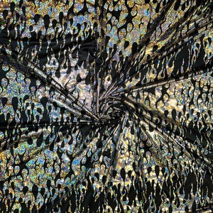 Flammes de luxe design hologramme métallique poly spandex extensible dans les deux sens 58-60&quot; Vendu par YD.