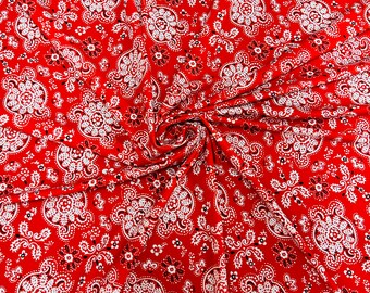 Deluxe Bandana Paisley Design Druck auf Nylon Spandex 4way Stretch 58/60 ”Verkauft durch die YD. Versand weltweit aus Los Angeles Kalifornien USA