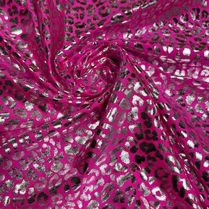 NEW Exotic Leopard design metallic nylon spandex 4-way stretch 58/60” High Quality fabrics by EthanLASpandex