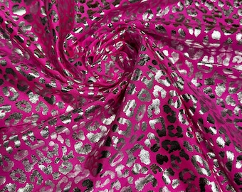 NEW Exotic Leopard design metallic nylon spandex 4-way stretch 58/60” High Quality fabrics by EthanLASpandex