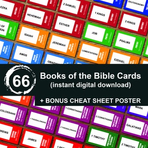 Books of the Bible Printable Cards | Helpful Tool for Learning Scripture | Flash Cards | Bible Memory | Bible Tabs | Prayer Journal