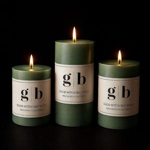 Sage Green Unscented Pillar Candle, Ritual, Minimal Decor, Hand-Poured Wax