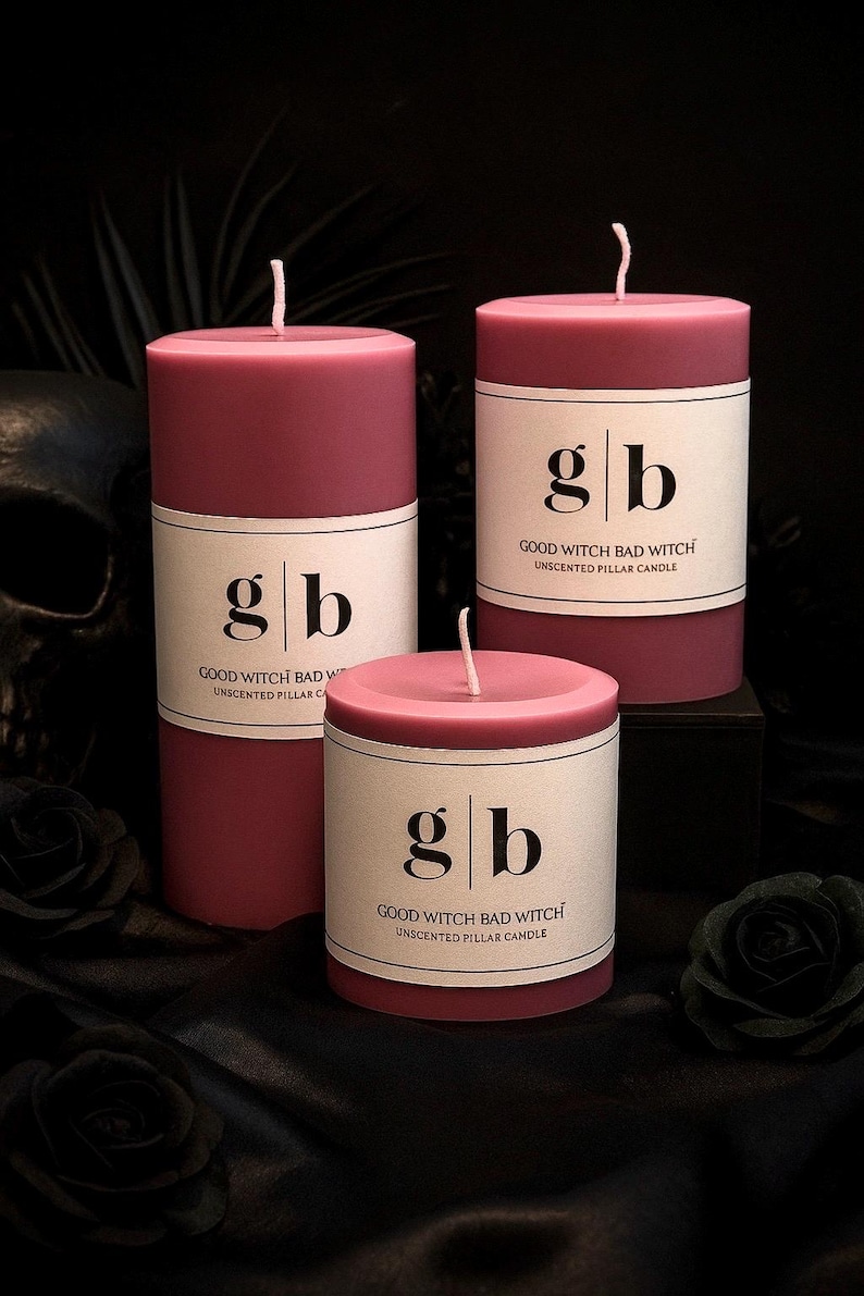 Pink Unscented Pillar Candles, Minimal Decor, Spell Candle - Etsy