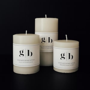 White Unscented Pillar Candles, Minimal Decor, Ritual Candles