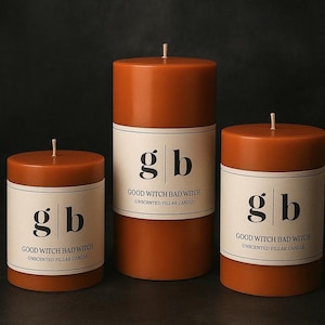 Orange Hand Poured Pillar Candle Active