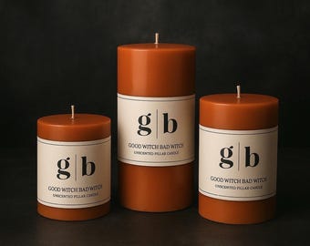 Orange Hand Poured Pillar Candle Active