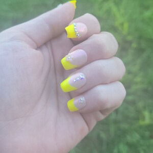 Frenchie Flower Gems Press On Nail Set