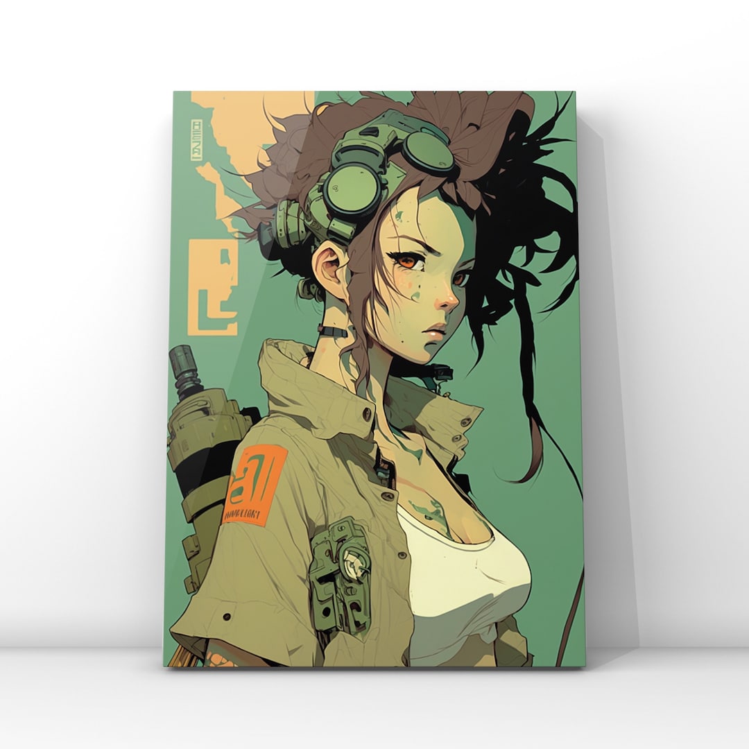 Anime Girl Print Digital Waifu Anime Wall Decor Manga Stlye Wall Art