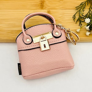 Mini bolso llavero adorable monedero en efectivo bolsa de monedas mini bolso de mano con cremallera monedero encanto cuero vegano cuero PU Mini Bolsita Monedero