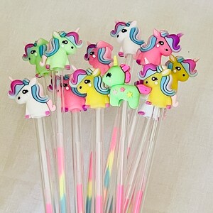Set of 5 Unicorn Rainbow Ink Pens Neon Colors Multicolor Pens Fine ...