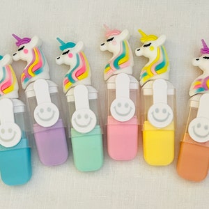 Set di 6 adorabili pennarelli unicorno mini evidenziatori kawaii arcobaleno colori pastello bambole carine penne divertenti materiale scolastico cancelleria punta a scalpello