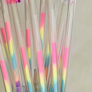 Set of 5 Unicorn Rainbow Ink Pens Neon Colors Multicolor Pens Fine ...