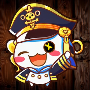 UwU Linda pegatina pirata agitando