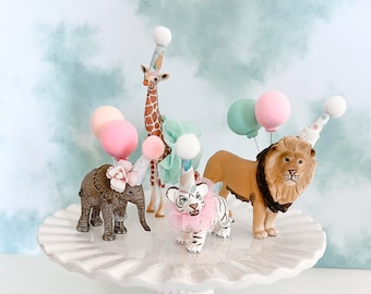 Safari Animal Cake Toppers, Wild One Party Decor