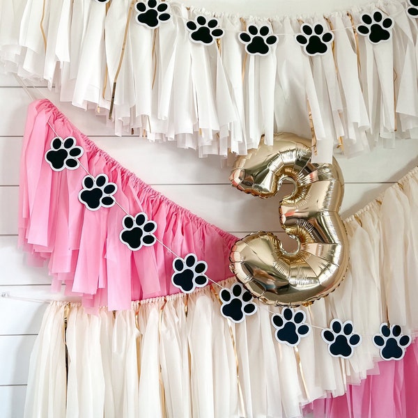 Paw Print Garland/Dog Garland/Card stock paper garland/Party Garland/Birthday Garland