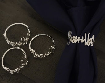 Silver Bismillah Napkin Rings - Ramadan Eid Decor Islamic Table Top Decor Tablescape