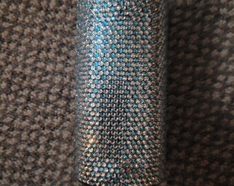 Ready to ship-Crystal and Aqua Rhinestone Slim Can Hard Drink Cooler