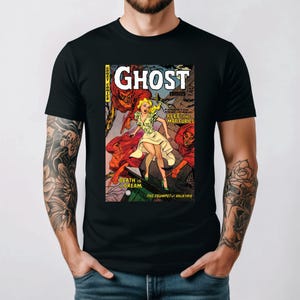 Ghost Comic Book Cover Unisex T-Shirt, Vintage Graphic Image Shirt, Gift for Comic Book Lovers, Halloween Apparel, Comic Con T-Shirt