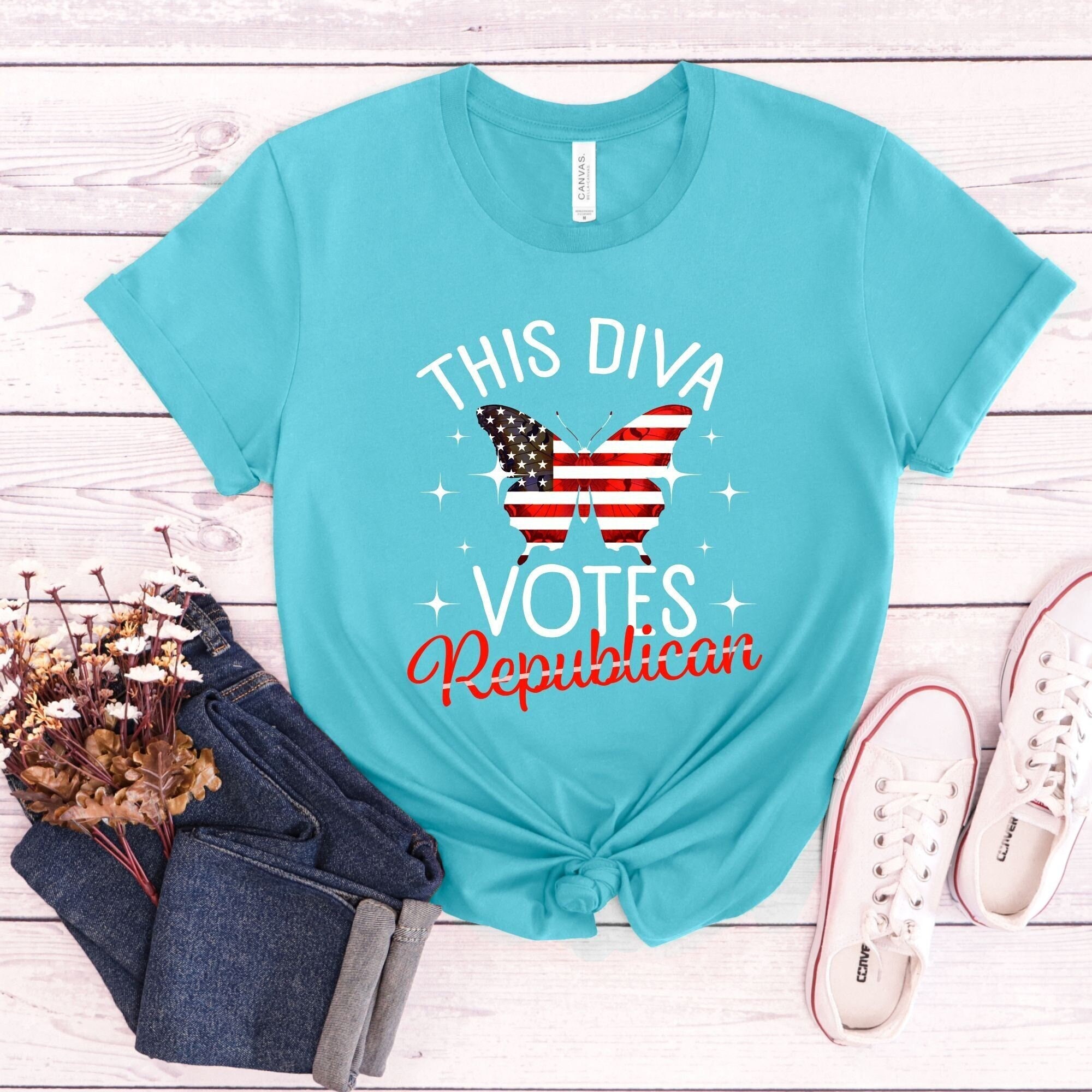 Republican Voter Shirt, Women's American Flag Voter Shirt, Women's