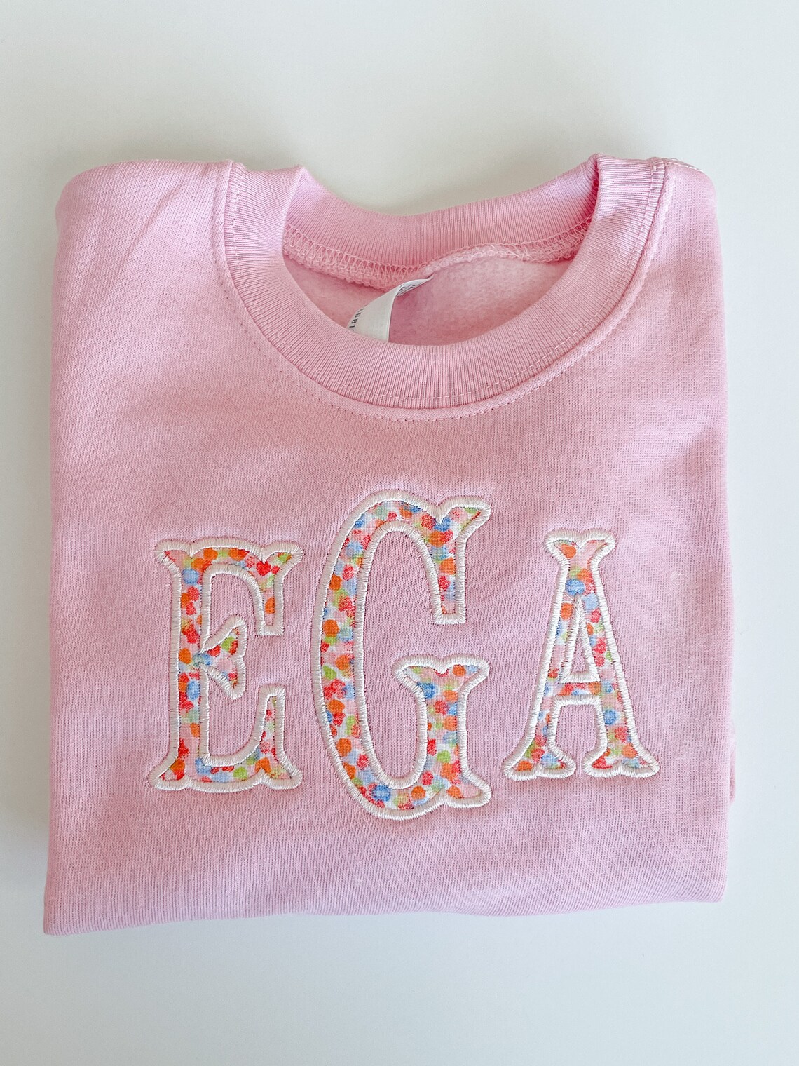 Applique Toddler Monogram Sweatshirt, Initials Sweatshirt Etsy