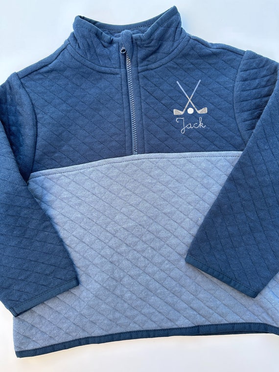 Toddler Quarter Zip Quilted Pullover Personalized Embroidered Pullover Etsy UK
