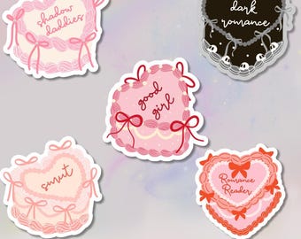 Heart Cake Kindle Ereader Sticker: Holographic Bookish Romance