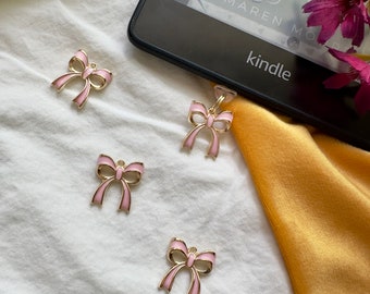 Bow Coquette Cute Gold Style Reader Ereader Kindle Charms Dust Plugs Sweet and Spicy Reader Gifts Accessories