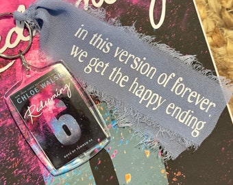 Custom Book Cover Keychain: Bookish Merch with Quote Ribbon