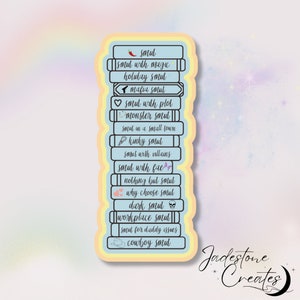 Holographic Smut Bookish Kindle Sticker Types of Smut Book Stack