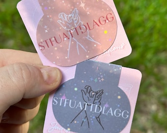Holographic Magnetic Smut Spicy Reader Bookmark Matching Sticker Handmade STFUATTDLAGG