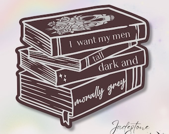 Morally Grey Book Stack Sticker: Holographic Kindle Sticker