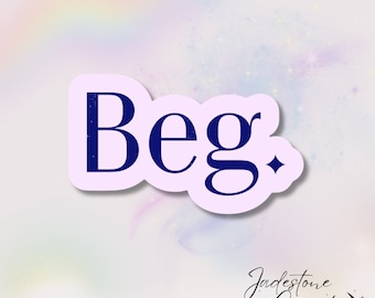 Holographic Bookish Kindle Sticker “Beg.”