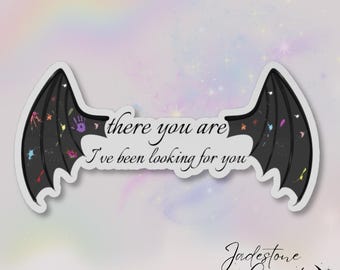 ACOTAR Rhysand Quote Holographic Sticker - Bat Wings Paint Splatter