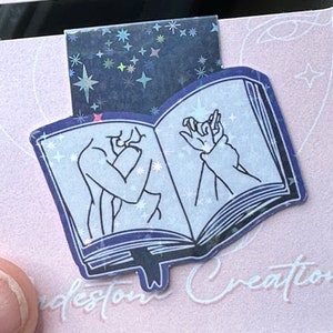 Holographic Magnetic Smut Spicy Reader Bookmark Matching Sticker Handmade Spicy book scene