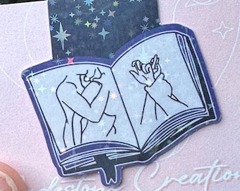 Holographic Magnetic Smut Spicy Reader Bookmark Matching Sticker Handmade Spicy book scene
