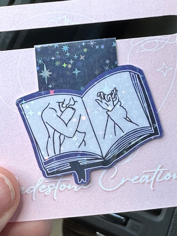 Holographic Magnetic Smut Spicy Reader Bookmark Matching Sticker Handmade Spicy book scene