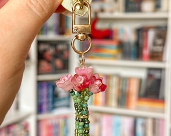 Beaded Bouquets Keychain Kindle Charm with option for sticky heart